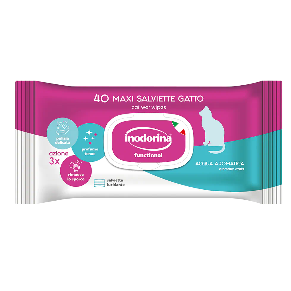 3X40 MAXI SALVIETTE GATTO ACQUA AROMATICA - INODORINA