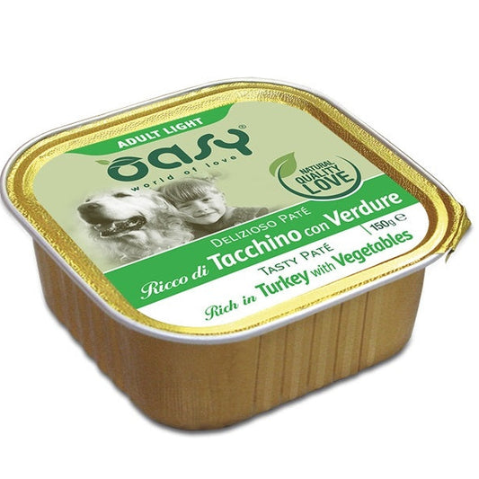 OASY DELIZIOSO PATE' ADULT DOG LIGHT TACCHINO CON VERDURE 12X150 G