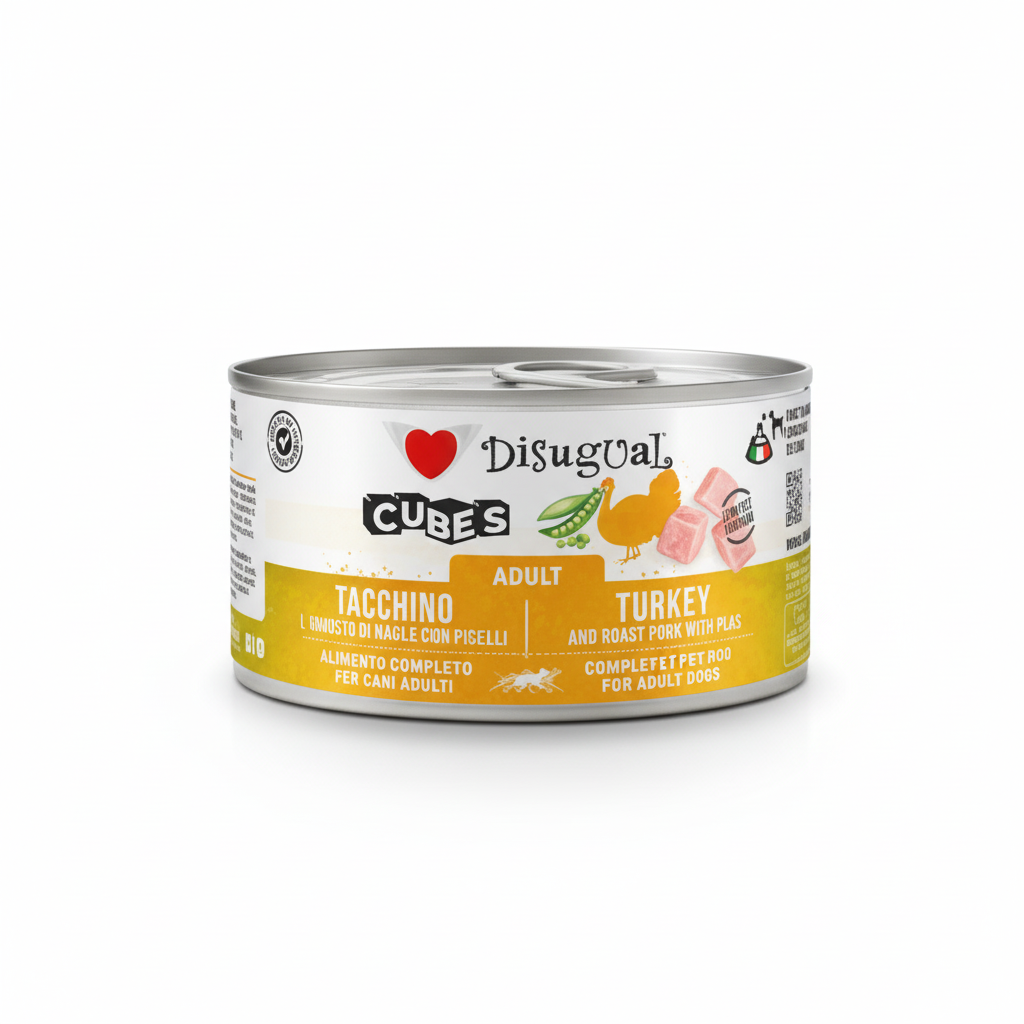 DISUGUAL CUBES DOG - TACCHINO E PISELLI 6X150G
