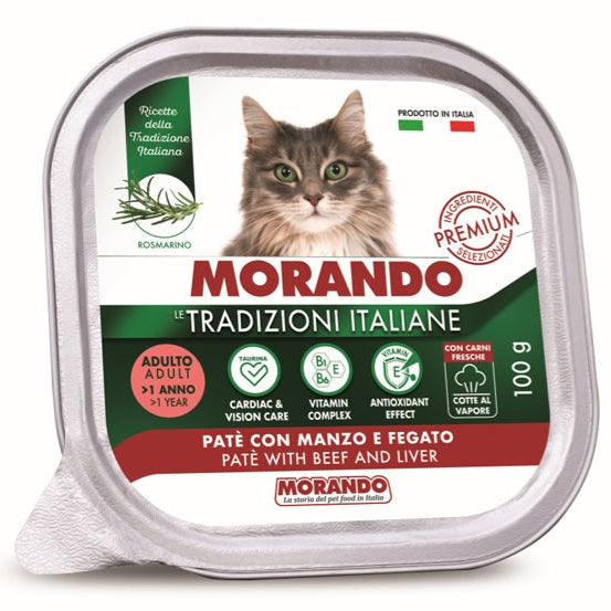 MORANDO TRADIZIONI ITA ADULT CAT PATE' MANZO&FEGATO 6X100G