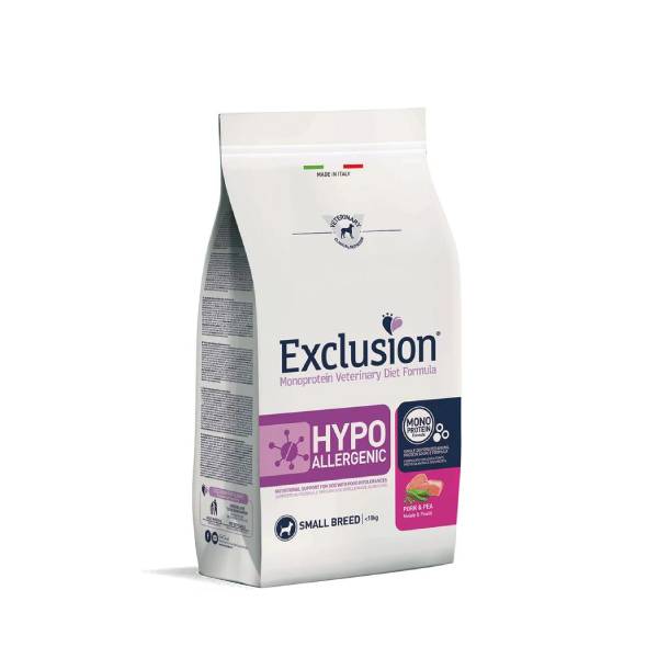 Exclusion Hypoallergenic Small Breed Maiale e Piselli 7 kg