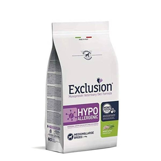 Exclusion Monoprotein  Hypoallergenic Adult Medium&Large Insetti&Piselli 12 Kg