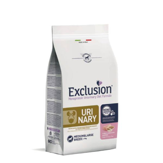 Exclusion Monoprotein  Urinary Adult Medium&Large Maiale Sorgo Riso 12 Kg