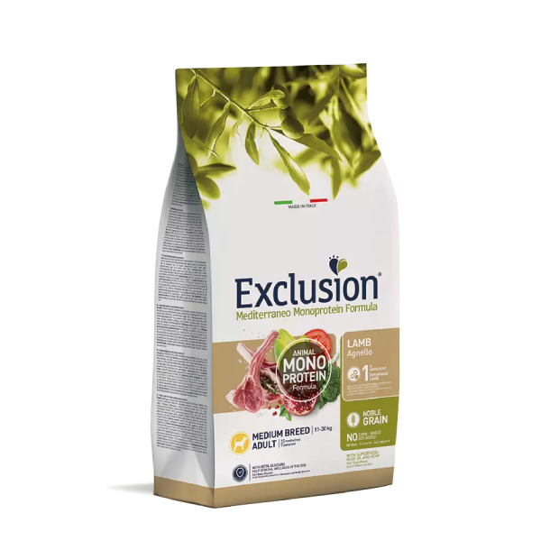 Exclusion Mediterraneo Monoprotein Adulto Medium Agnello 12 Kg