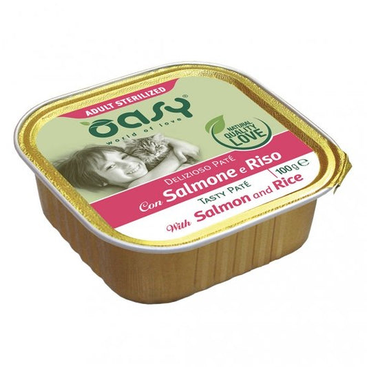 OASY DELIZIOSO PATE' STERILIZZATO SALMONE&RISO 24X100G
