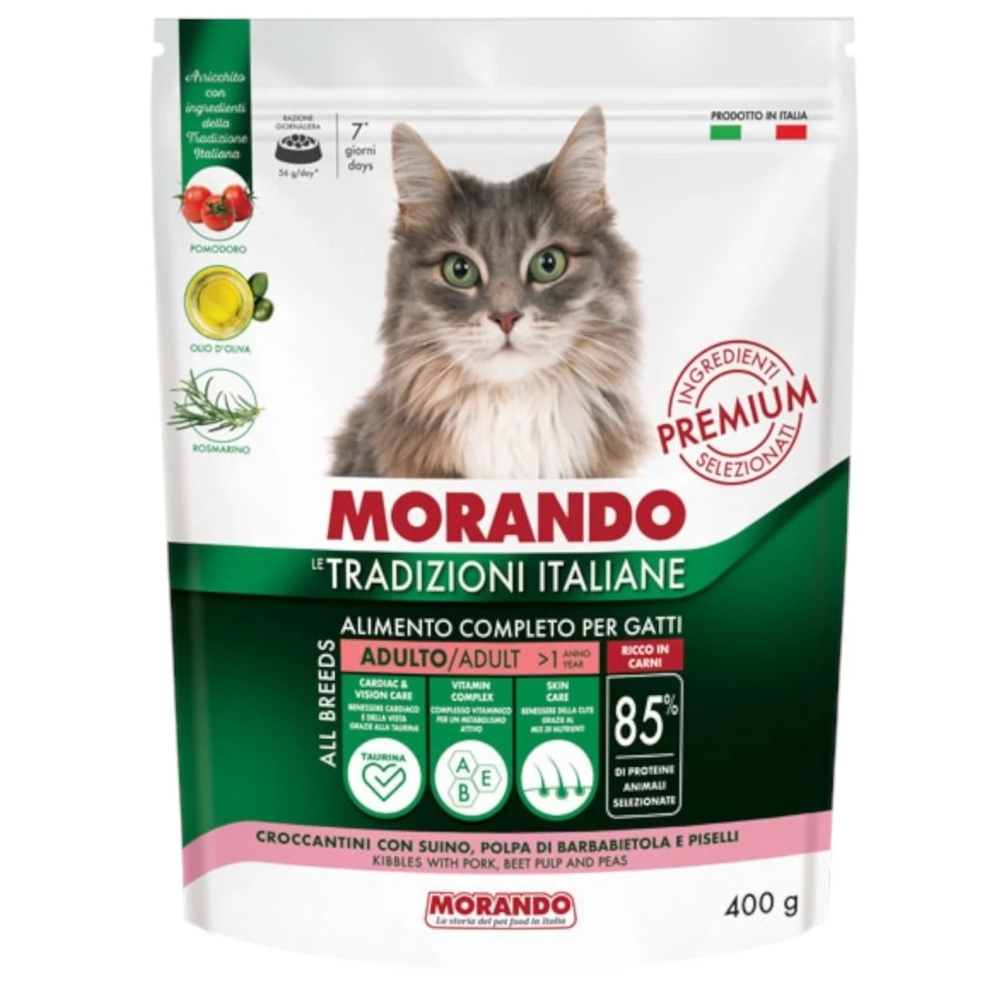 MORANDO GATTO ADULT SUINO E PISELLI 400 G