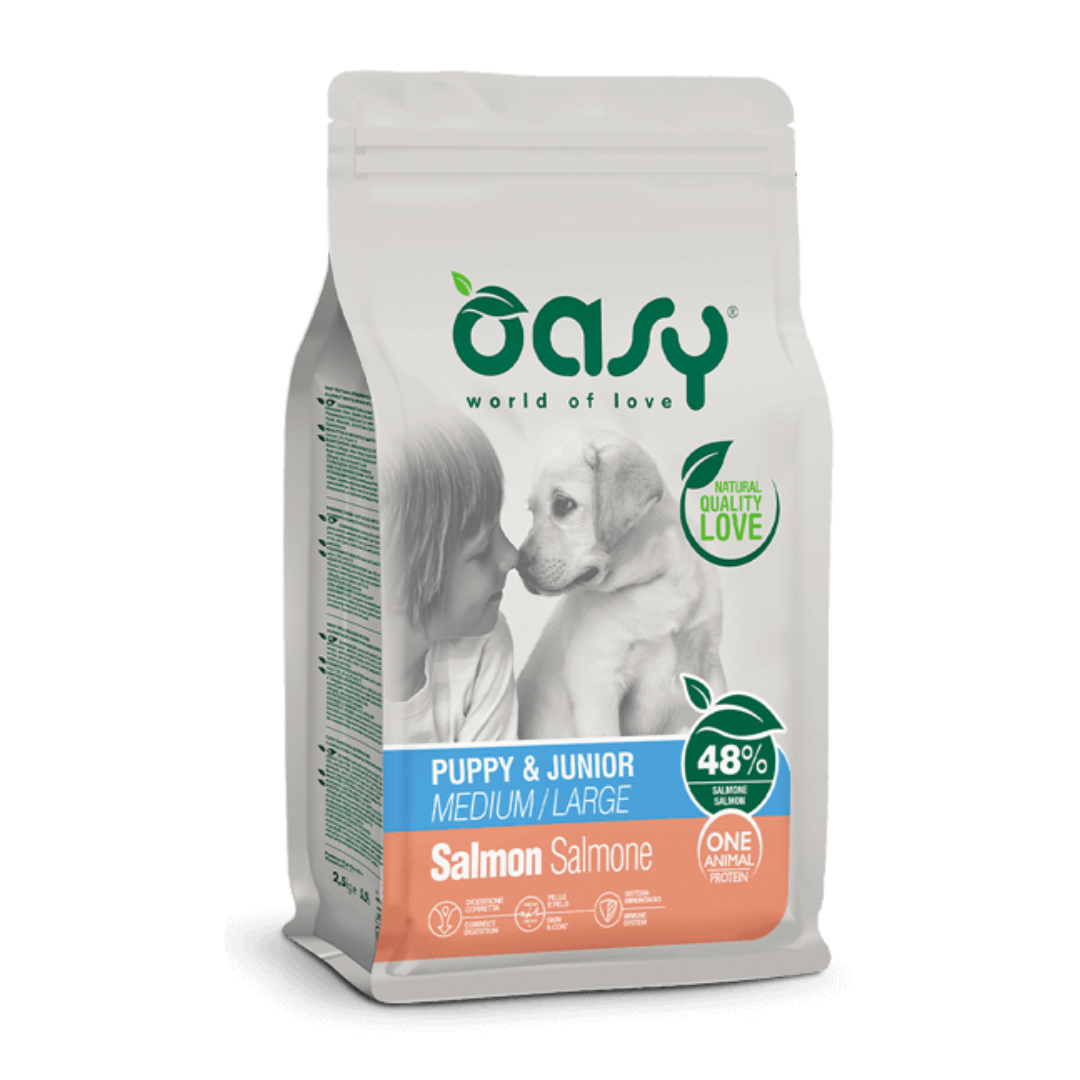 PUPPY MEDIUM/LARGE SALMONE - OASY GRAIN FREE