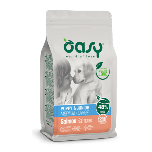 PUPPY MEDIUM/LARGE SALMONE - OASY GRAIN FREE