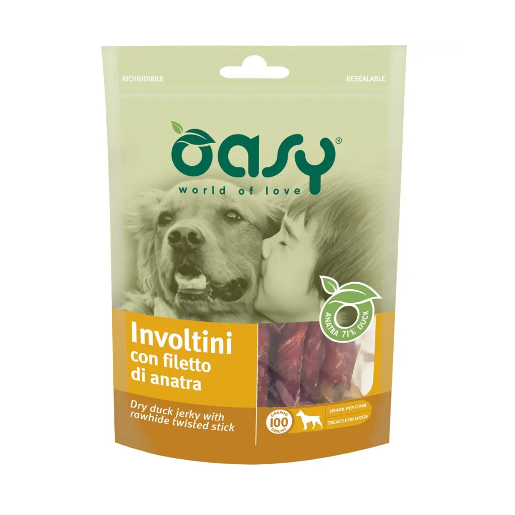 SNACK INVOLTINI CON FILETTO DI ANATRA OASY 100 G