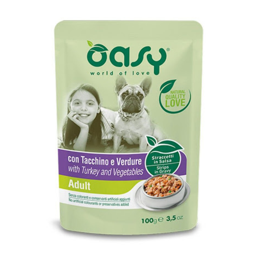 OASY STRACCETTI IN SALSA TACCHINO&VERDURE ADULT 6x100 G