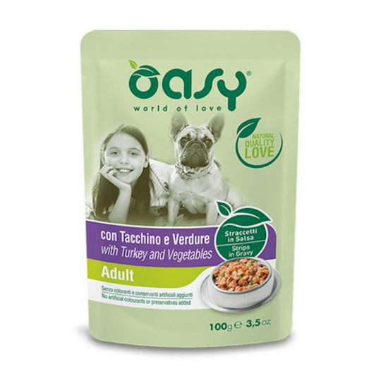 OASY STRACCETTI IN SALSA TACCHINO&VERDURE ADULT 12x100 G