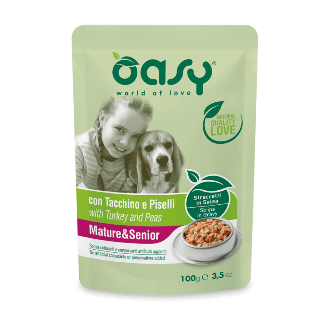 OASY STRACCETTI IN SALSA TACCHINO&PISELLI MATURE-SENIOR 6x100 G