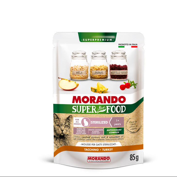 MORANDO SUPER FOOD STER CAT TACCHINO 6X85 G