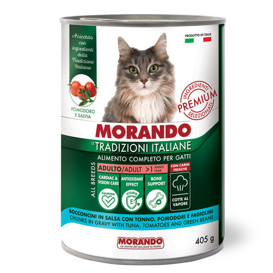 MORANDO TRAD ITA BOCCONCINI CAT CON TONNO, FAGIOLINI E POMODORI 6X405G