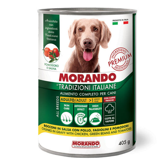MORANDO TRAD ITA DOG BOCCONCINI CON POLLO, FAGIOLINI E POMODORI 6X405G