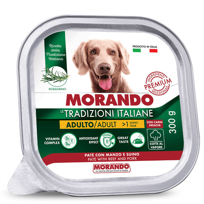 MORANDO TRADIZIONI ITA ADULT DOG PATE' MANZO E SUINO 6X300G
