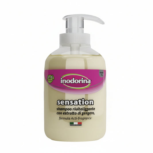 INODORINA DOG&CAT SHAMPOO – 300 ml -SENSATION RIVITALIZZANTE CON ESTRATTO ALLO ZENZERO