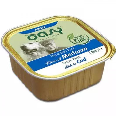 OASY DELIZIOSO PATE' ADULT DOG MERLUZZO 12X150 G