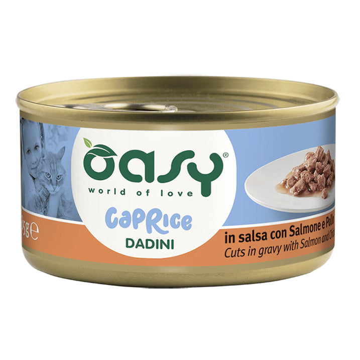OASY CAPRICE DADINI IN SALSA SALMONE ADULT CAT 6X85 G