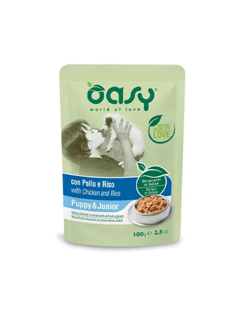OASY STRACCETTI IN SALSA POLLO&RISO PUPPY-JUNIOR 24x100 G