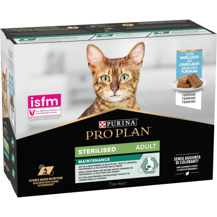 PURINA PRO PLAN STERILISED MOUSSE  MERLUZZO 10X75 G