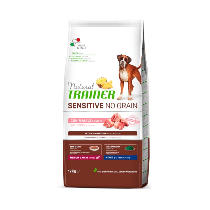 Adult con maiale e patate - Crocchette per cane - Sensitive no grain Medium&Maxi
