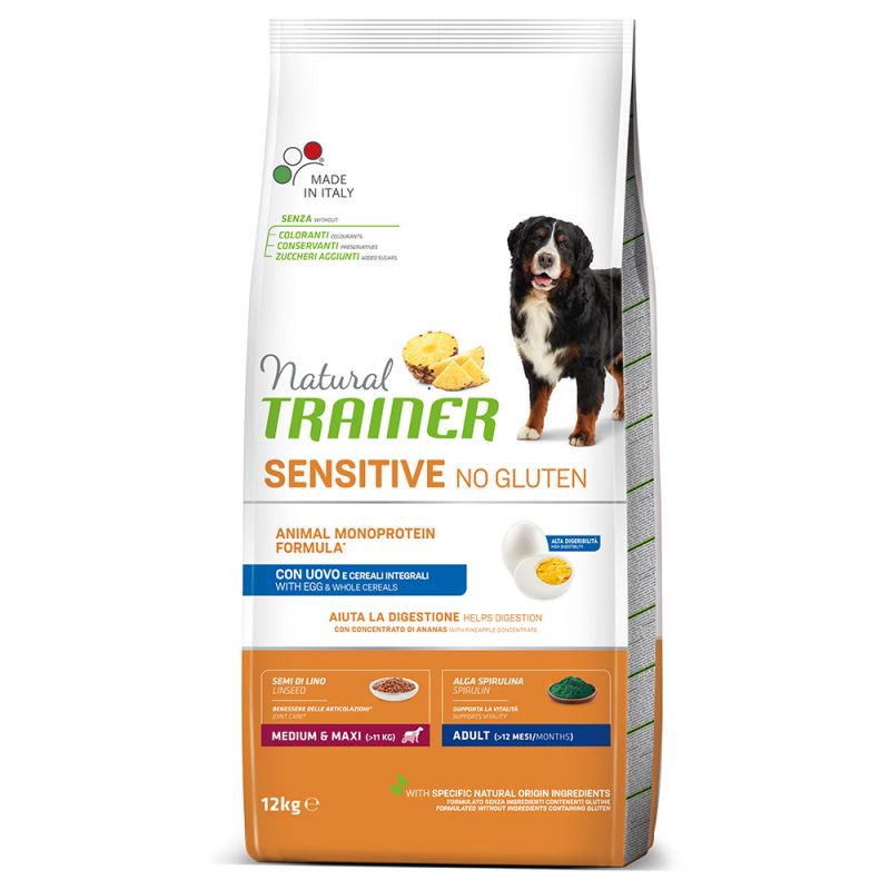Adult con Uovo e cereali integrali - Crocchette per cane - Sensitive no gluten Medium&Maxi