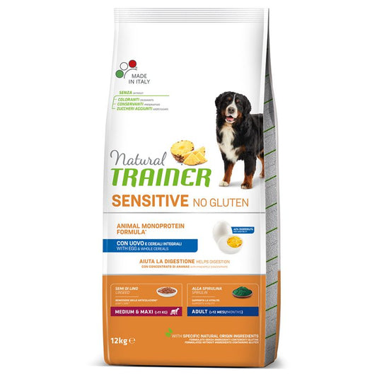 Adult con Uovo e cereali integrali - Crocchette per cane - Sensitive no gluten Medium&Maxi