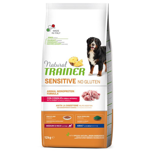 Adult con Coniglio e cereali integrali - Crocchette per cane - Sensitive no gluten Medium&Maxi