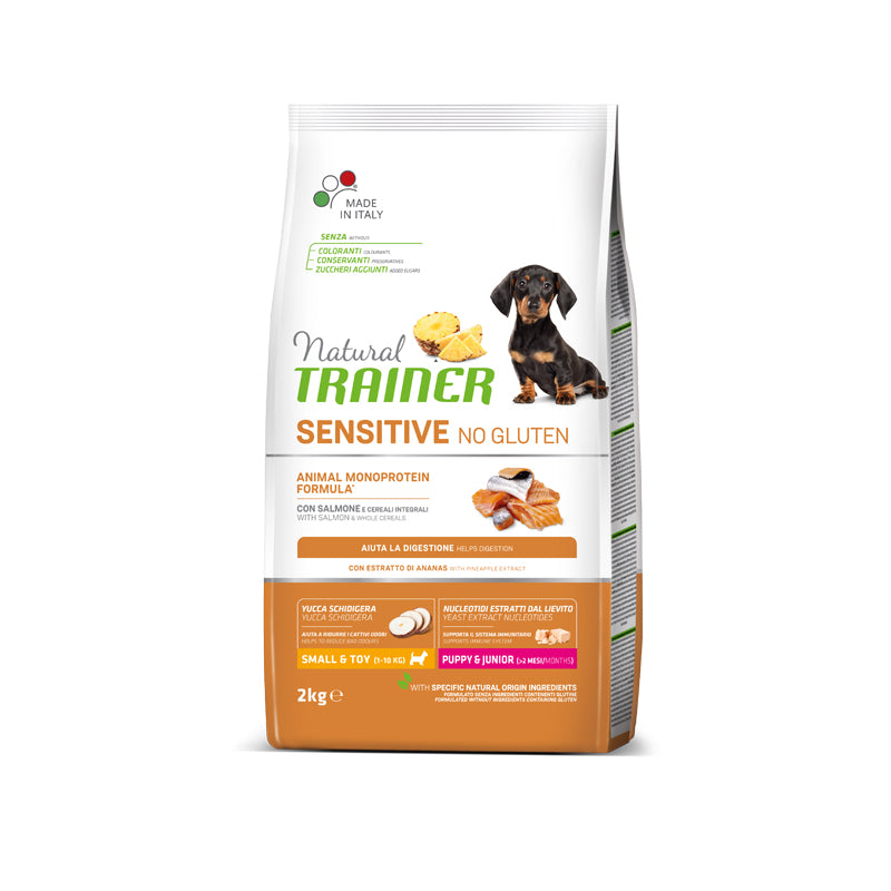 Puppy & Junior con salmone e cereali integrali - Crocchette per cane - Sensitive no gluten Small&Toy