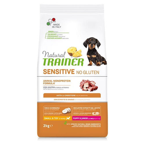 Puppy & Junior con anatra cereali integrali - Crocchette per cane - Sensitive no gluten Small&Toy