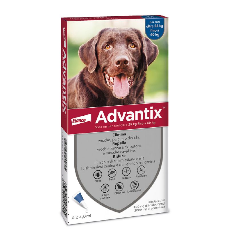 Advantix 6 pipette per cane da 25 a 40 Kg