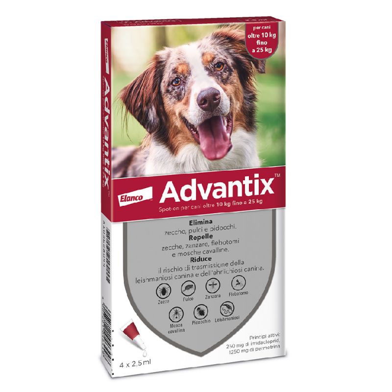 Advantix pipette per cane da 10 a 25 Kg