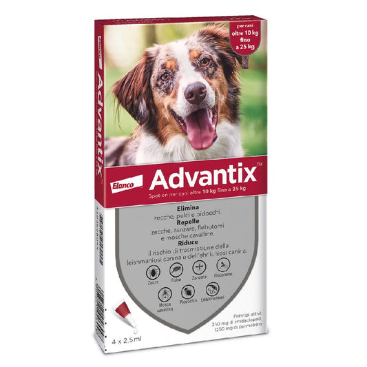 Advantix pipette per cane da 10 a 25 Kg