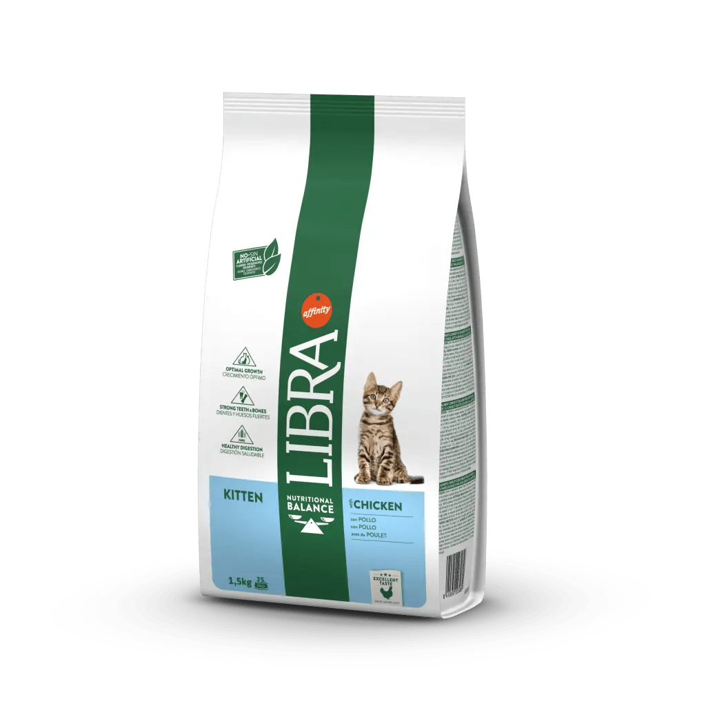 Libra Kitten con pollo e riso 1,5 kg - Crocchette per gatto