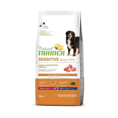 Adult con Maiale e cereali integrali - Crocchette per cane - Sensitive no gluten Medium&Maxi